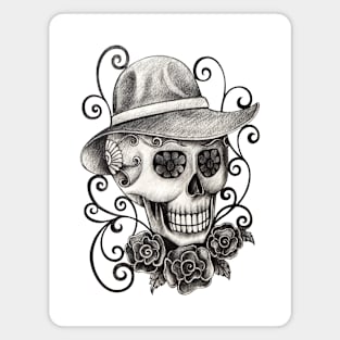 Sugar skull  day of the dead. Magnet